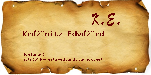 Kránitz Edvárd névjegykártya